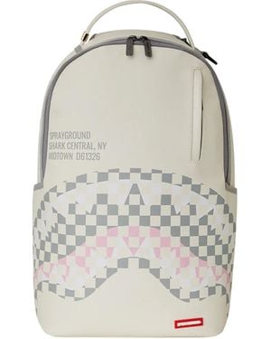 Sprayground Zaino Cream Check Shark Central - Gray