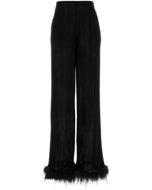 Prada Satin Wide-Leg Pant - Black