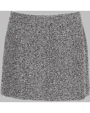 MICHAEL Michael Kors Textured Tweed Mini Skirt - Gray