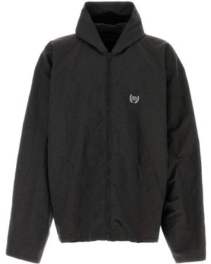 Balenciaga Linen Hood Jacket - Black