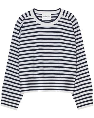 Closed Gestreifter Kaschmirpullover - Blau