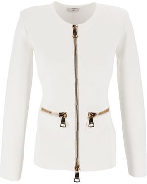 Elisabetta Franchi Hardware Structured Jacket - White