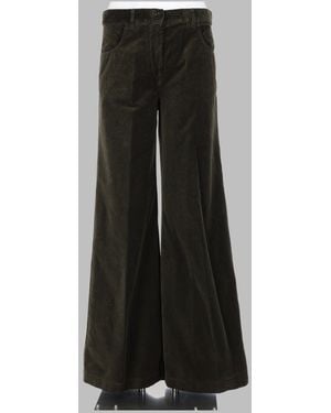 Aspesi Wide-Leg Cotton Velvet Pants With High Waist And Relaxed Fit - Black