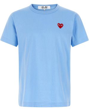 COMME DES GARÇONS PLAY Logo Patch T Shirt - Blue