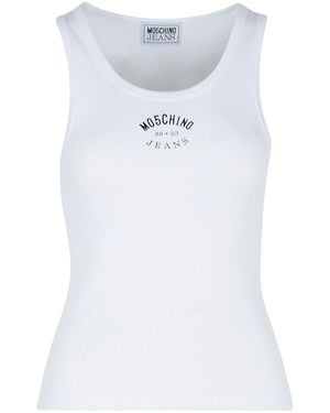 Moschino Tops With Logo - White