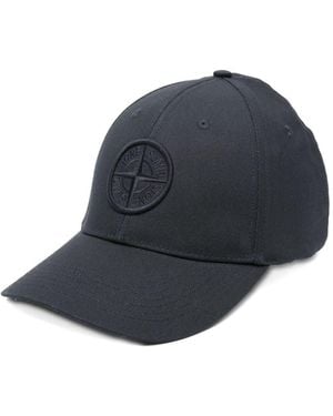 Stone Island Logo Compass Ricamato Cappello Baseball - Blue
