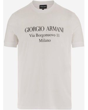 Giorgio Armani Camiseta De Algodón Con Logo De - Gris