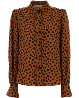 Valentino Garavani Printed Silk Shirt - Brown
