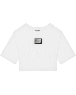 Dolce & Gabbana Logo Teller T -Shirt - Weiß