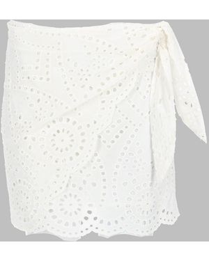 MC2 Saint Barth Embroidered Mini Skirt - White