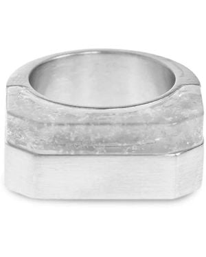Rick Owens Hollywood Double Crystal Ring - White