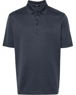 Herno Gestricktes Poloshirt - Blau