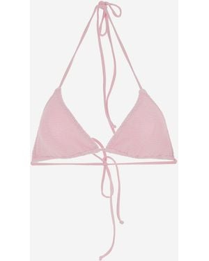 MC2 Saint Barth Stretch Nylon Bikini Top - Pink