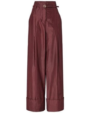 Fendi Belted Pants - Red