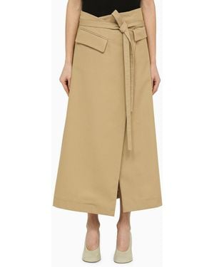 Sportmax Long Wrap-Around Skirt - Natural