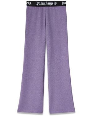 Palm Angels Logoband Lurexrib Flarepants - Purple