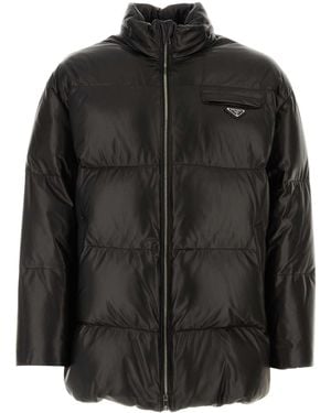 Prada Nappa Leather Down Jacket - Black