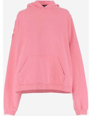 we11done WE11 DURDE COTTOR SWEATSHIRT mit Rückdruck - Pink