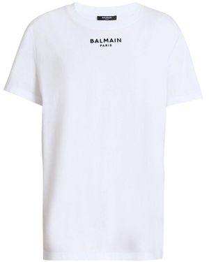Balmain Paris T-Shirt Mit Stickerei - Weiß