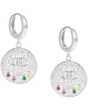 Hermina Athens Kressida Small Slip On Earrings - White