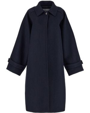 Ferragamo Cappotto in lana blu - monopetto