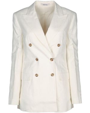 Calvin Klein Relaxed Linen Db Breasted Blazer - White