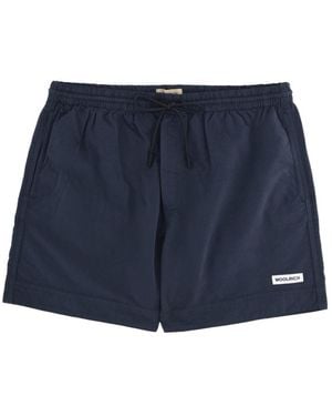 Woolrich Swim Shorts With Logo - Blue