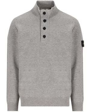 Stone Island Wool Turtle-Neck Jumper - Grey