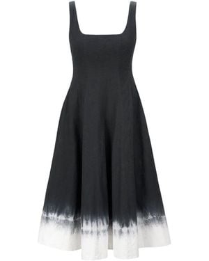 STAUD Wells Onyx Tie Dye Kleid - Schwarz