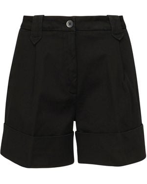 Fay Bermuda Shorts With Folds - Black