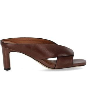 MISS OLIVIA Coffee Heeled Mule - Brown