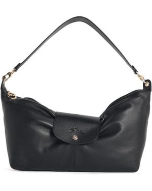 Longchamp 'Le Pliage Xtra Bow' schwarze Lear-Umhängetasche