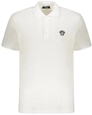 Versace Logo Polo T Shirt - White