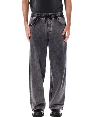 DIESEL Relaxed Fit Drawstring Denim Trousers - Black