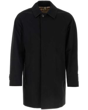 Burberry Gabardine Heritage Camden Overcoat - Black