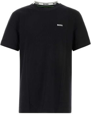 BOSS Piquet T Shirt - Black