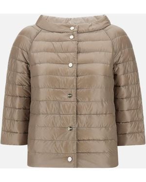 Herno Nylon Ultralight Taupe Down Jacke - Natur