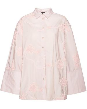 ROTATE BIRGER CHRISTENSEN Oversized Embroidered Shirt - Pink