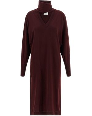 Nude Scarf Dress - Purple