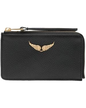 Zadig & Voltaire Zv Card Grained Leather - Black