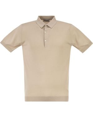 John Smedley Adrian Cotton Short Sleeved Polo Shirt - Natural