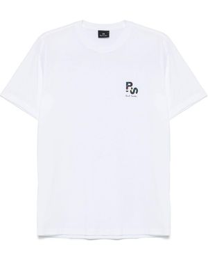 Paul Smith PS von Paul Smith Logo Baumwoll -T -Shirt - Weiß