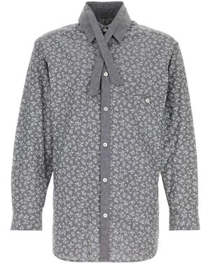 Yohji Yamamoto Printed Cotton Shirt - Grey
