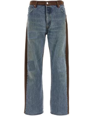 B Sides Vaqueros 'Vintage Straight Rework Halfsie' - Azul