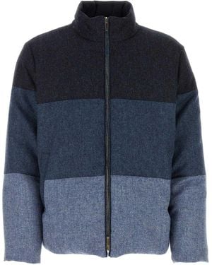 Thom Browne Color Block Panel Padded Reversible Jacket - Blue