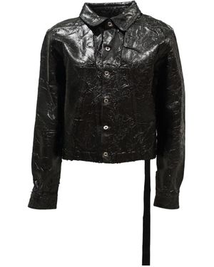 Rick Owens Denim Jacke Alice Shirt schwarz