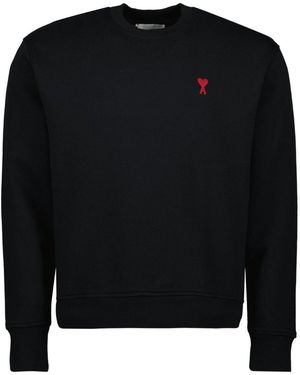 Ami Paris Ami De Coeur Sweatshirt Aus Schwarzer Bio-Baumwolle
