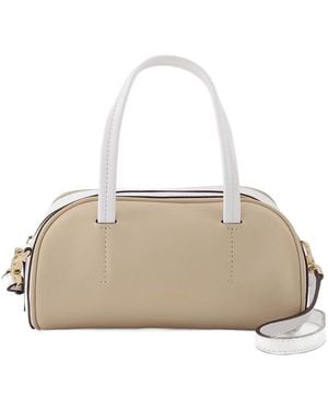 MANU Atelier Sanduhr -Tasche in Elfenbein und weißem Leder - Natur