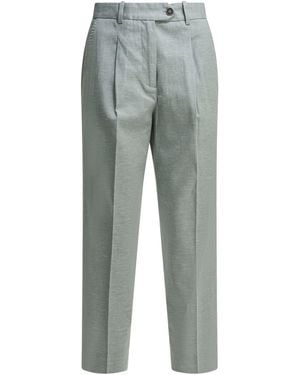 Circolo 1901 Lightblue Cotton Linen Pants - Gray
