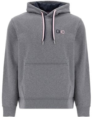 Eden Park Hooded Sweatshirt With Embroidered Logo - Grey
